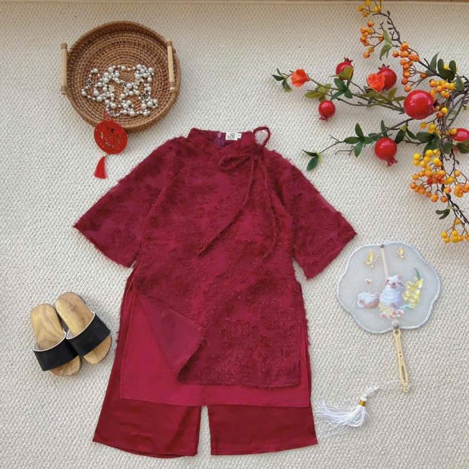 áo dài lông phượng masha