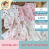 Bộ cộc tay vải xô Muslin dáng cài cúc dọc cho bé trai, bé gái