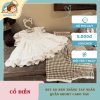 Set Áo Ren Trắng Bé Gái Tay Ngắn Quần Short Caro Nâu 3